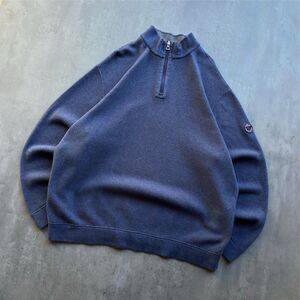 Polo Ralph Lauren Reversible 1/4 Zip Sweater XL Pony Back RL Patch Blue Gray